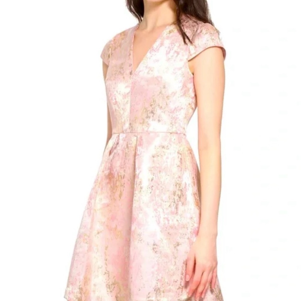 Vince Camuto Pink Metallic Fit & Flare Mini Dress